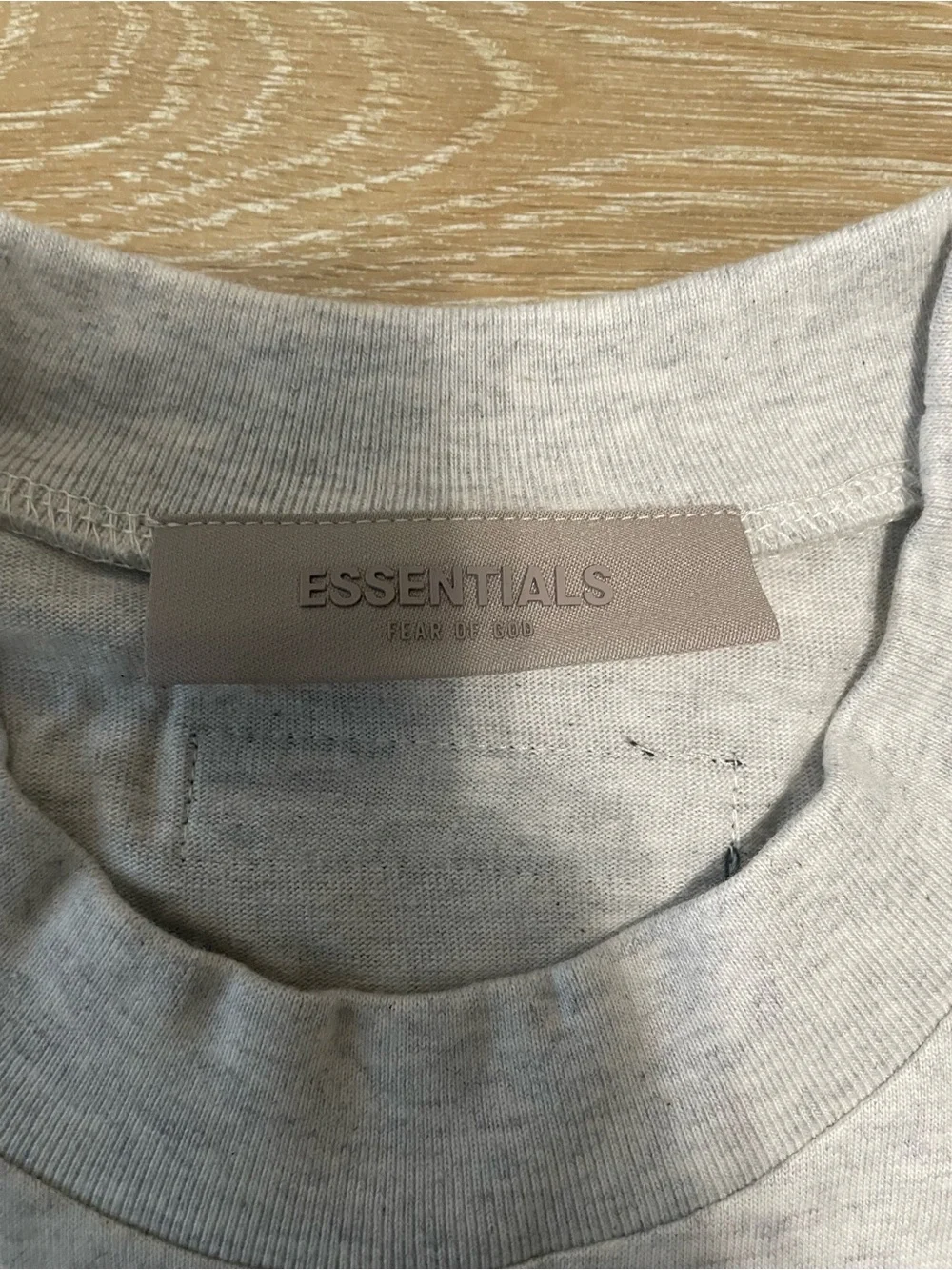 Essentials Light Oatmela Crew Tee with Shorts - Picture 8 of 9